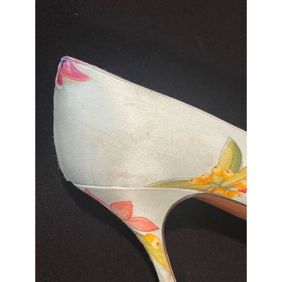 ~ Palter DeLiso 39 Monet Floral Silk Pump Size IT Italy Italian Heels Stiletto - Picture 13 of 16